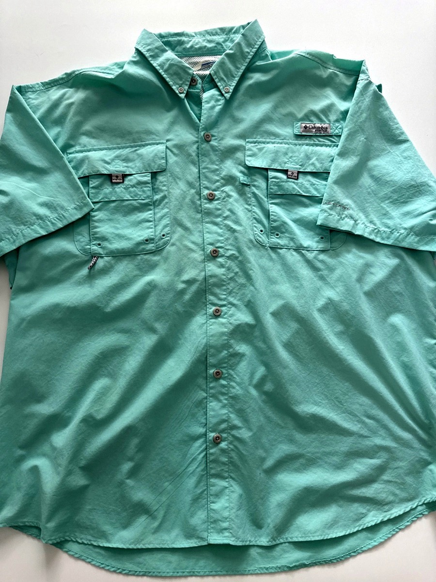 Columbia PFG Men's Turquoise Short Sleeve Shirt