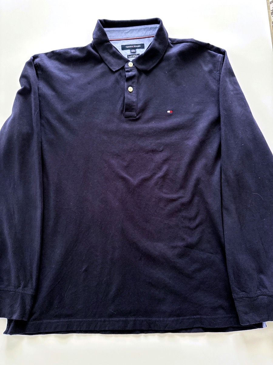 Tommy Hilfiger Men's Navy Custom Fit Long Sleeve Polo Shirt