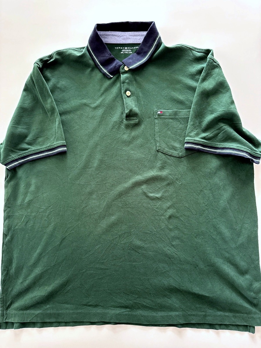 Tommy Hilfiger Men's Green Regular Fit Short Sleeve Polo Shirt