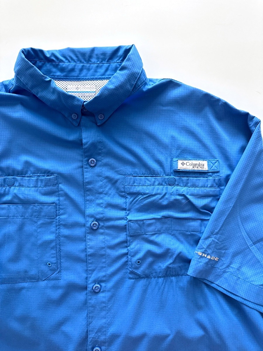 Columbia PFG Men's Tamiami II Blue Short Sleeve Shirt