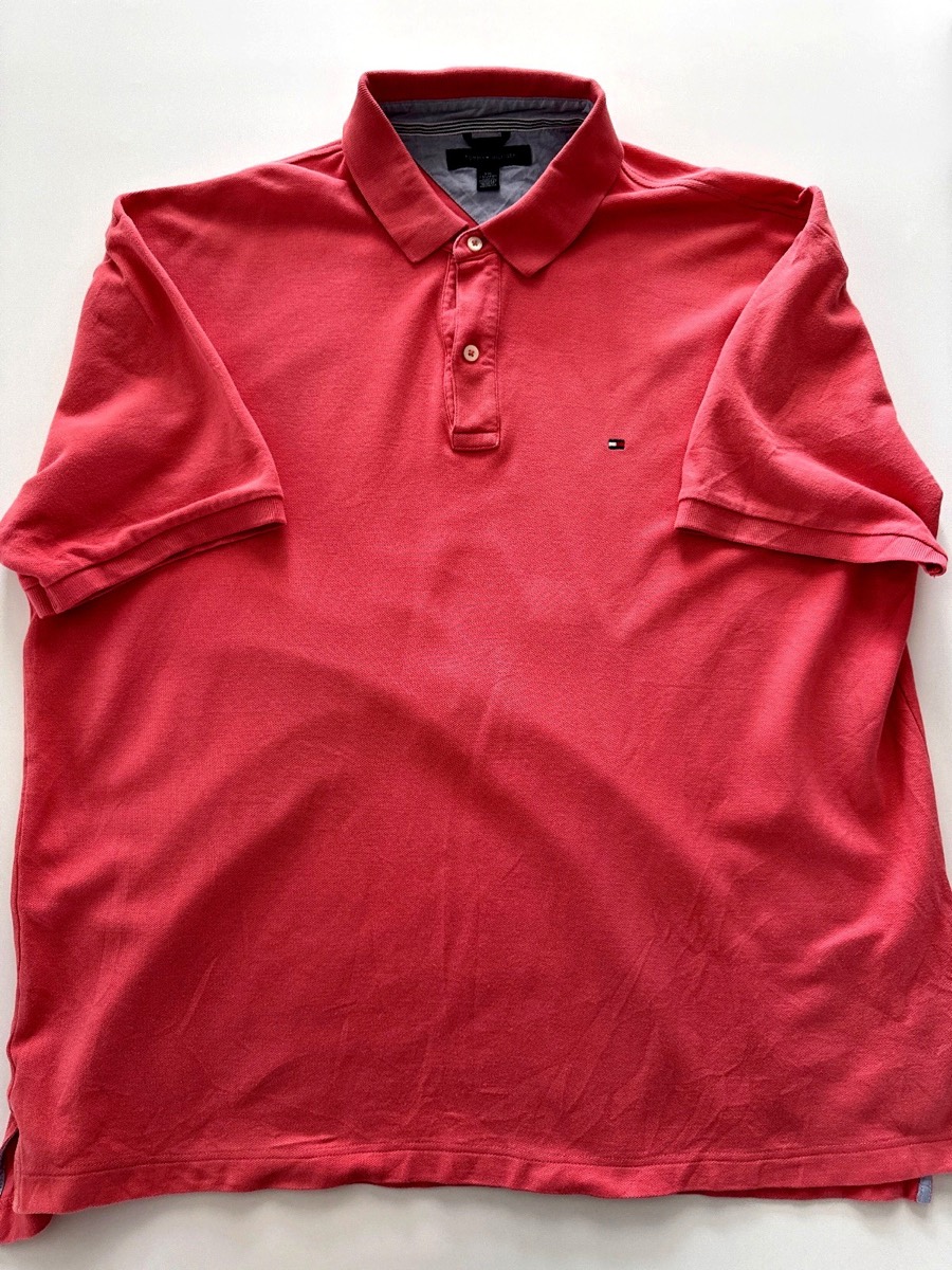 Tommy Hilfiger Men's Pink Regular Fit Short Sleeve Polo Shirt