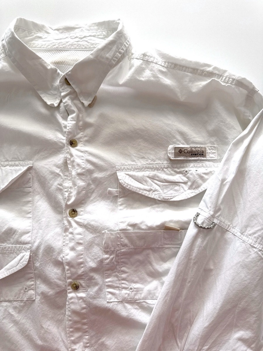 Columbia PFG Men's Bonehead White Regular Fit Long Sleeve Shirt