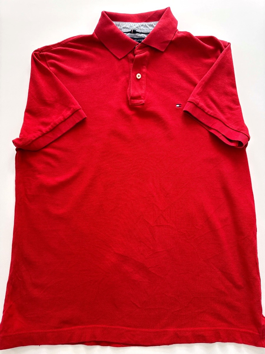 Tommy Hilfiger Men's Red Custom Fit Short Sleeve Polo Shirt