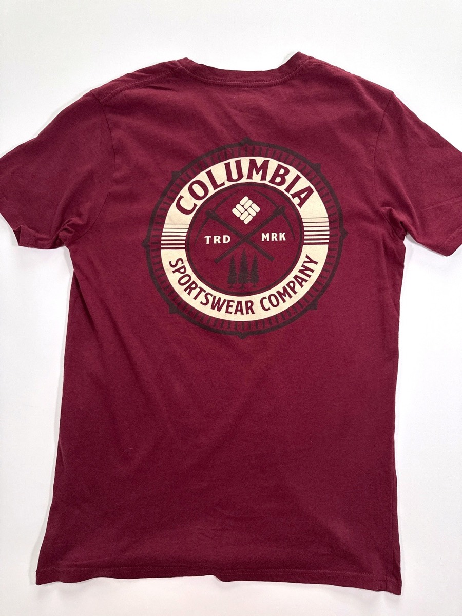 Columbia Men's Burgundy Printed Short Sleeve T-Shirt