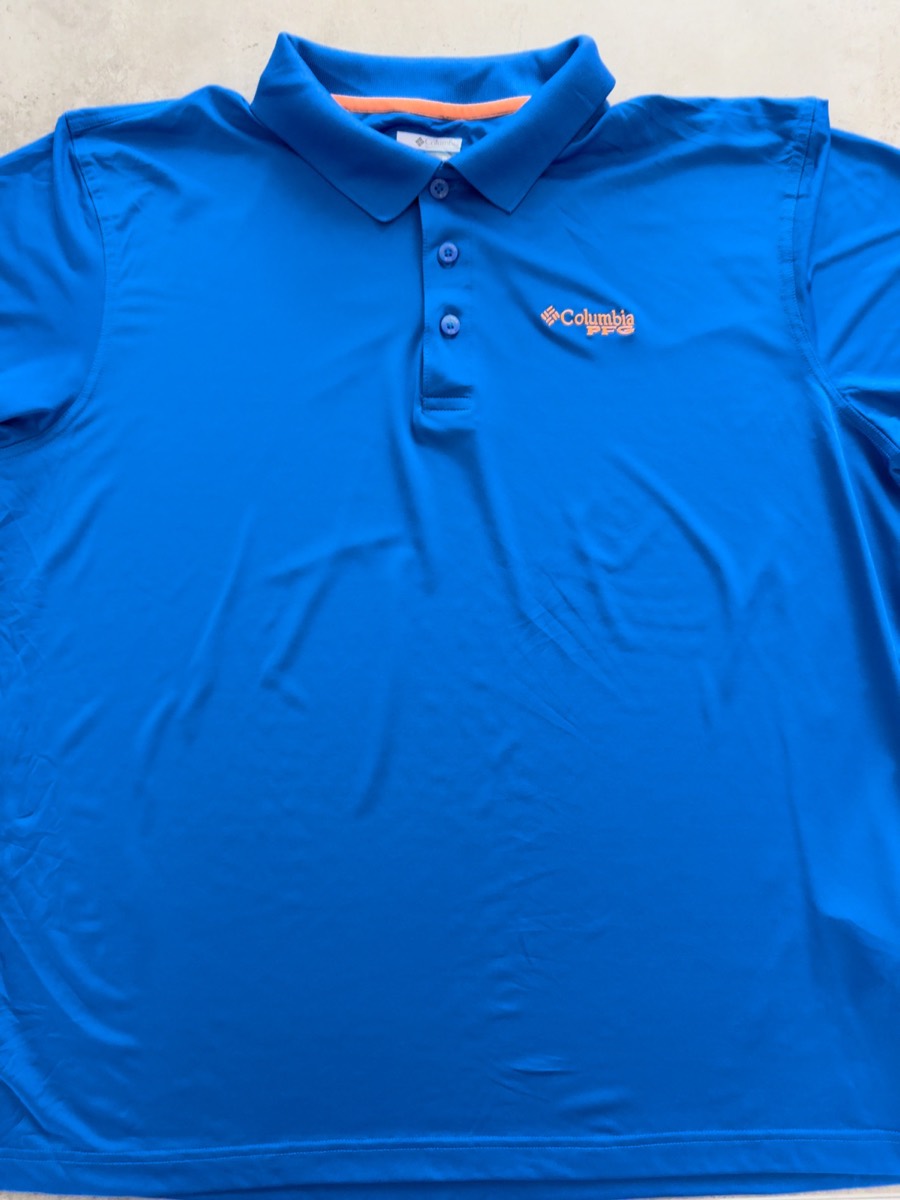 Columbia PFG Men's Blue Polo Shirt