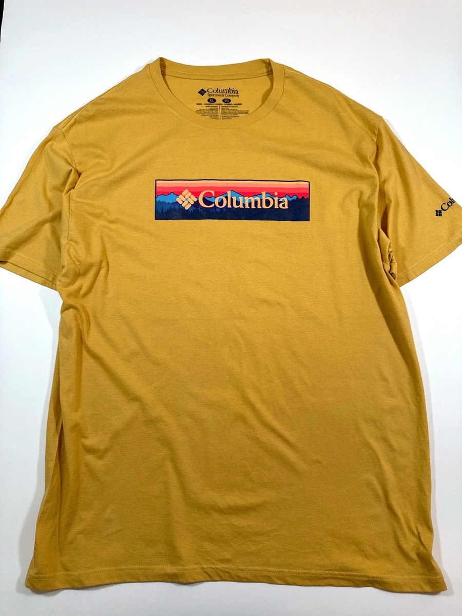 Columbia Men's Yellow Short Sleeve T-Shirt