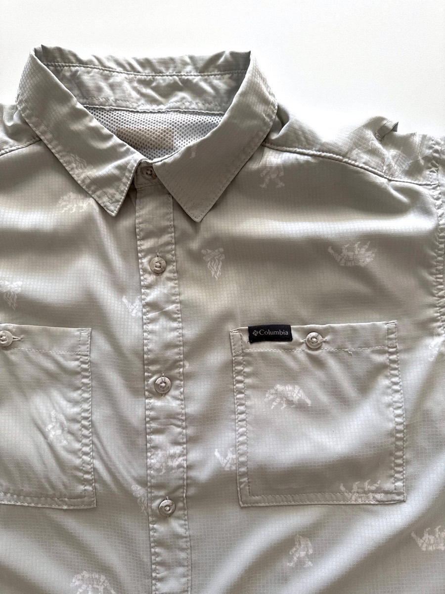Columbia Men's Utilizer Printed Woven Cream Short Sleeve Shirt