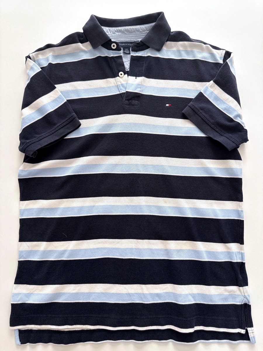 Tommy Hilfiger Men's Striped Short Sleeve Polo Shirt