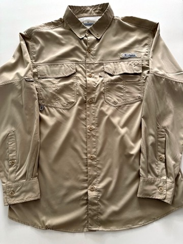 Columbia PFG Men's Blood and Guts III Beige Regular Fit Long Sleeve Shirt