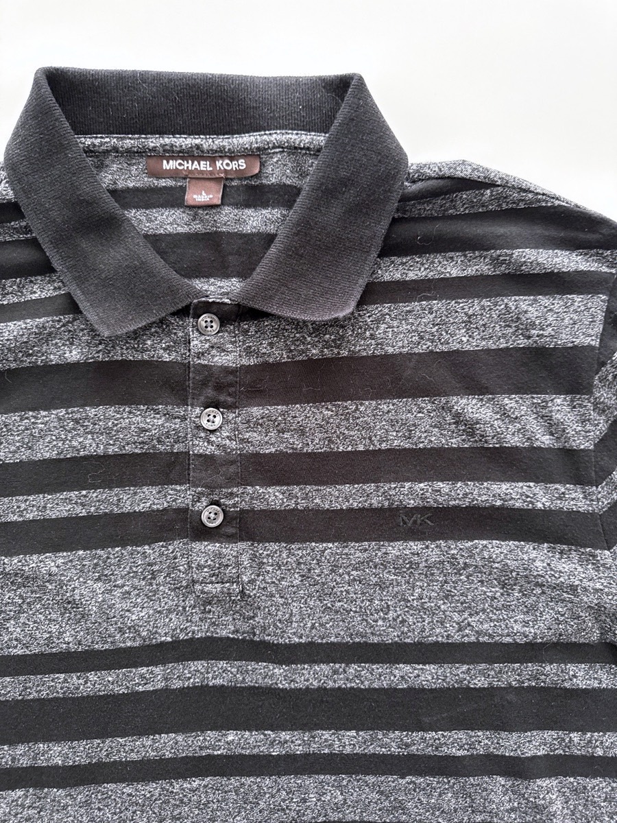 Michael Kors Men's Black Regular Fit Short Sleeve Polo Shirt