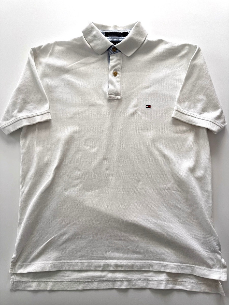 Tommy Hilfiger Men's White Regular Fit Short Sleeve Polo Shirt